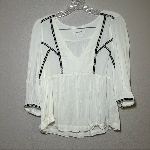 ba&sh Amber Embroidered‎ Empire Waist Top white women’s S boho office minimal - Picture 2 of 9